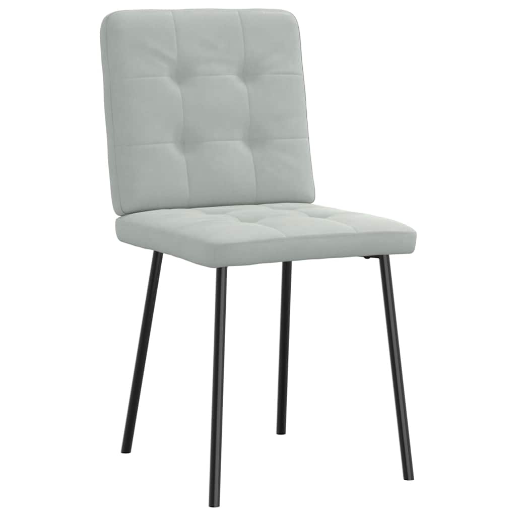 Cadeiras de jantar 4 pcs veludo cinzento-claro