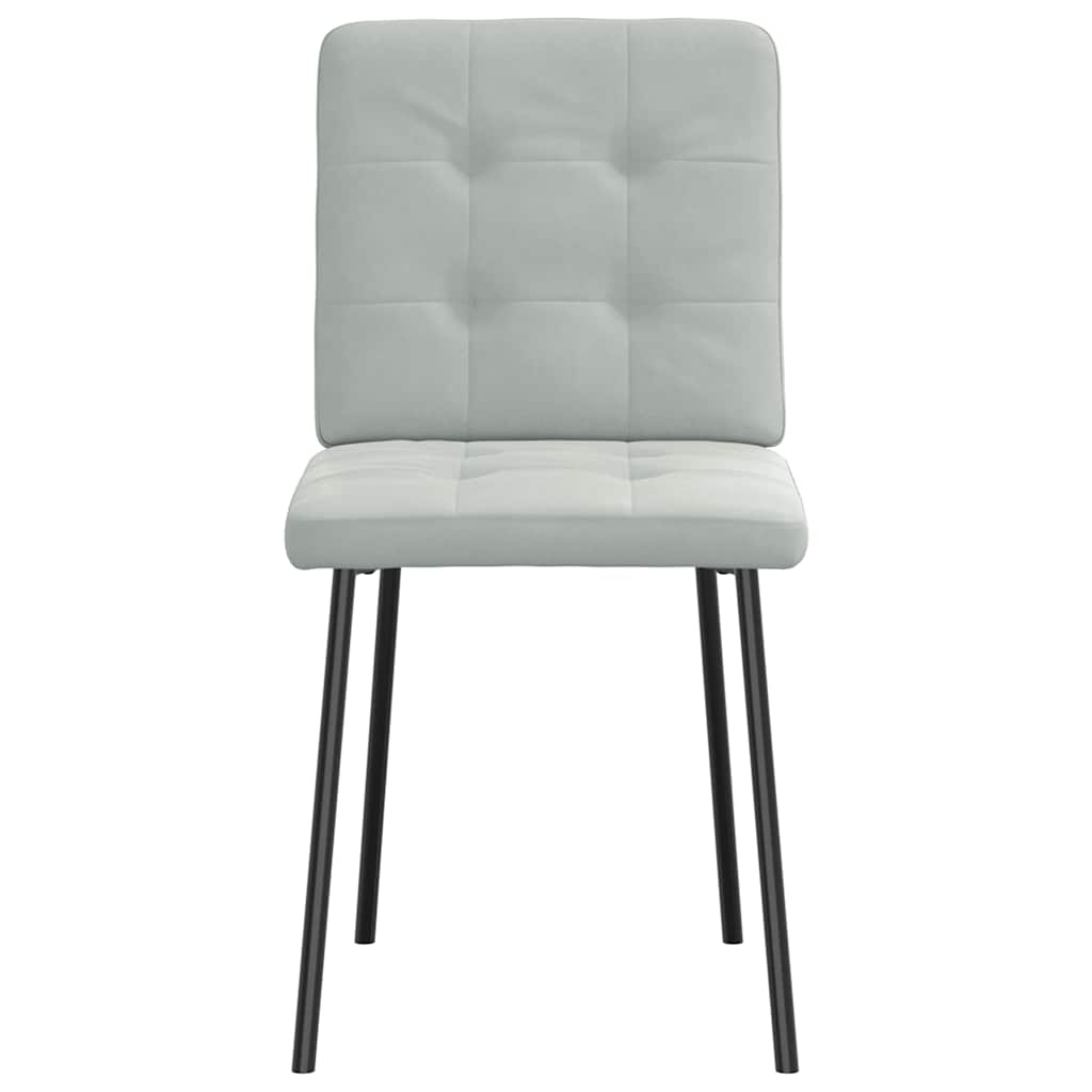 Cadeiras de jantar 4 pcs veludo cinzento-claro