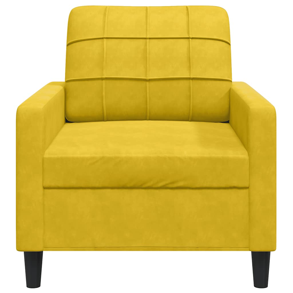 Poltrona 60 cm veludo amarelo