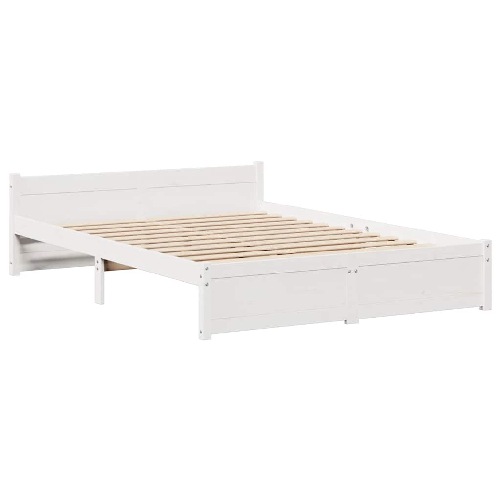 Estrutura de cama c/ cabeceira sem colchão 140x200 cm branco
