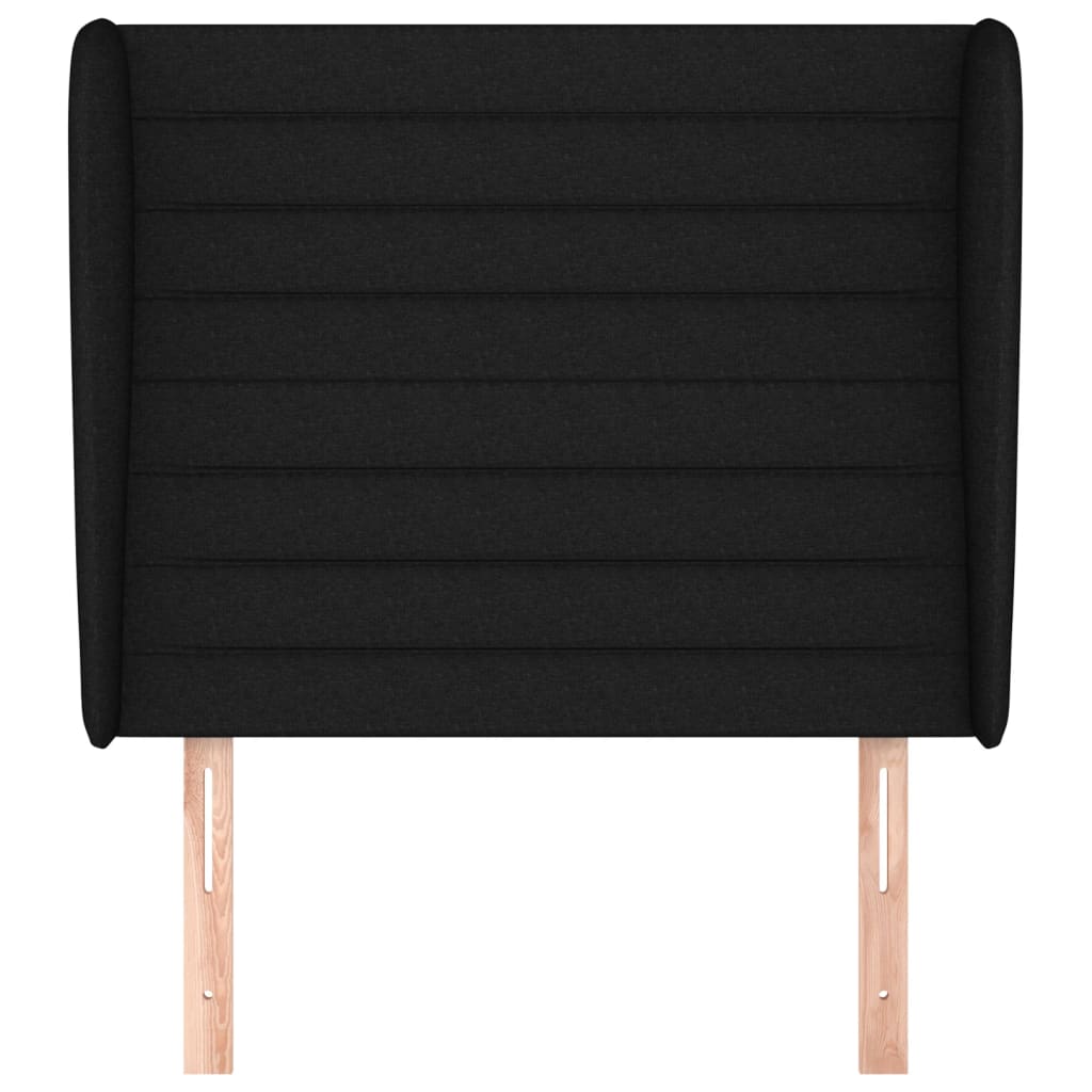 Cabeceira de cama c/ abas tecido 93x23x118/128 cm preto