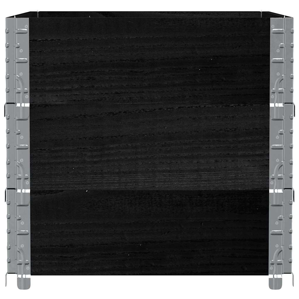 Colares p/ paletes 3 pcs 80x60 cm madeira de pinho maciça preto