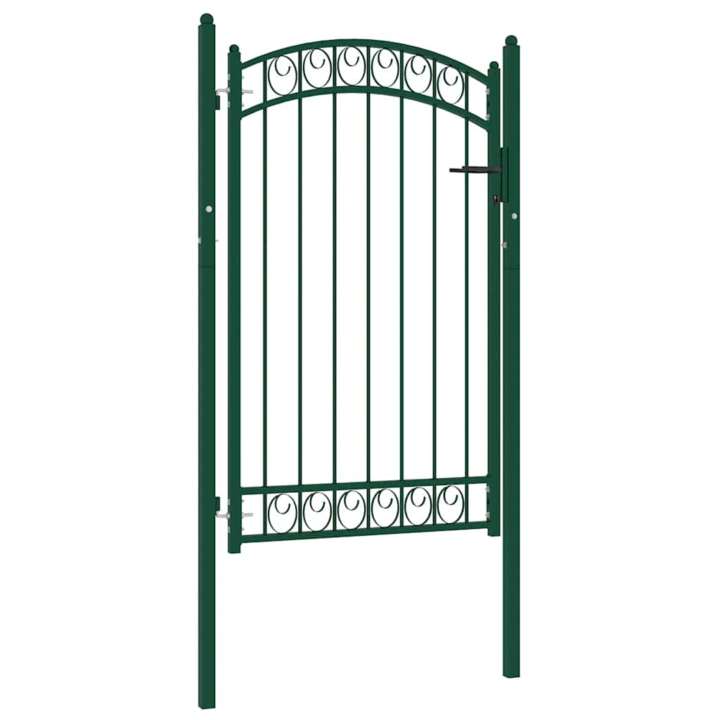 Portão de cerca emmen com topo arqueado, aço, 100x106 cm, verde