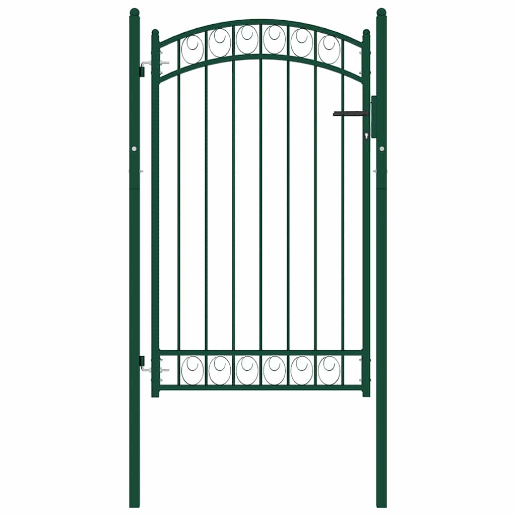 Portão de cerca emmen com topo arqueado, aço, 100x106 cm, verde
