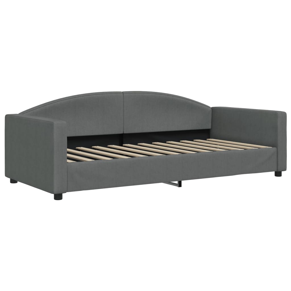 Sofá-cama c/ gavetão e colchões 90x200cm tecido cinzento-escuro