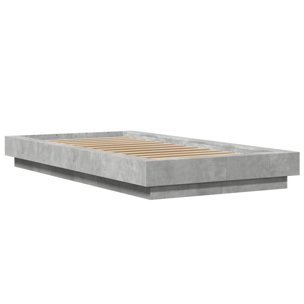 Estrutura de cama 75x190 cm derivados de madeira cinza cimento