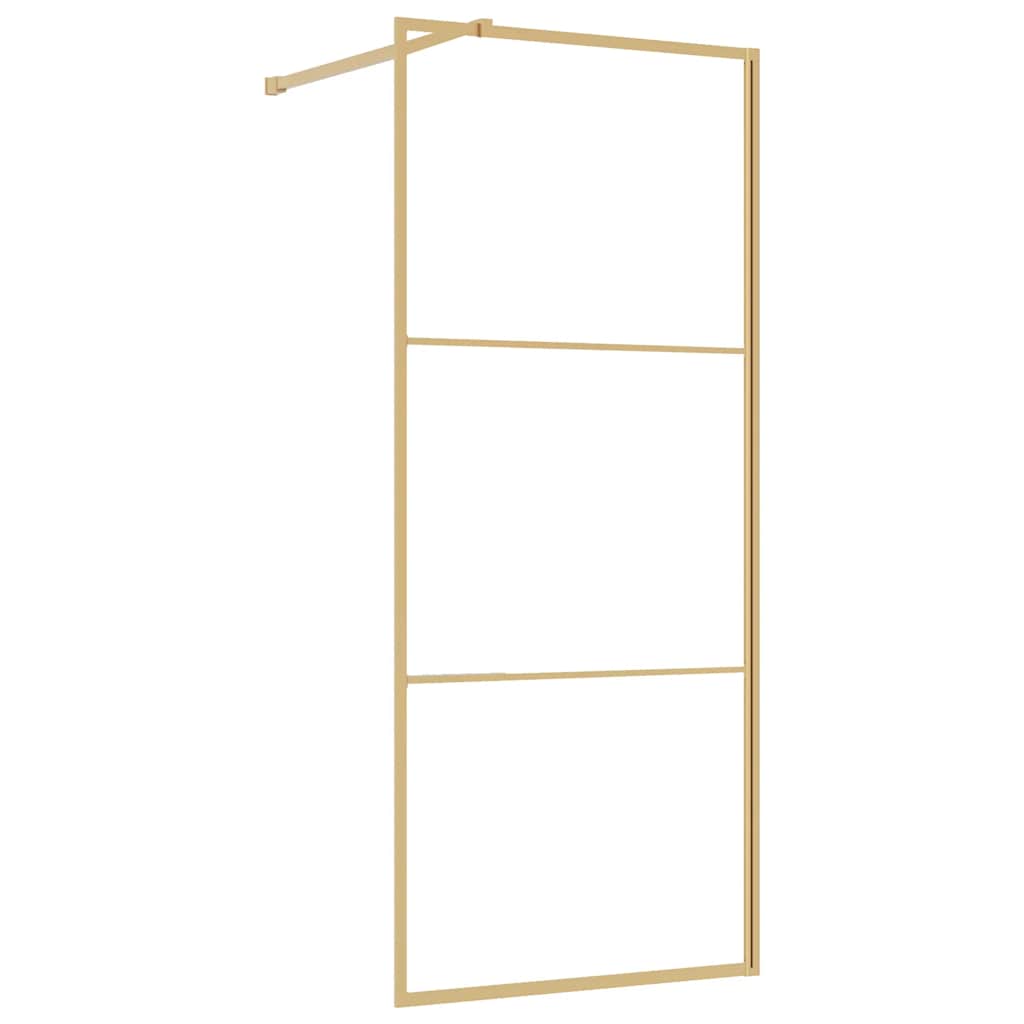 Divisória de chuveiro 90x195 cm vidro transparente esg dourado