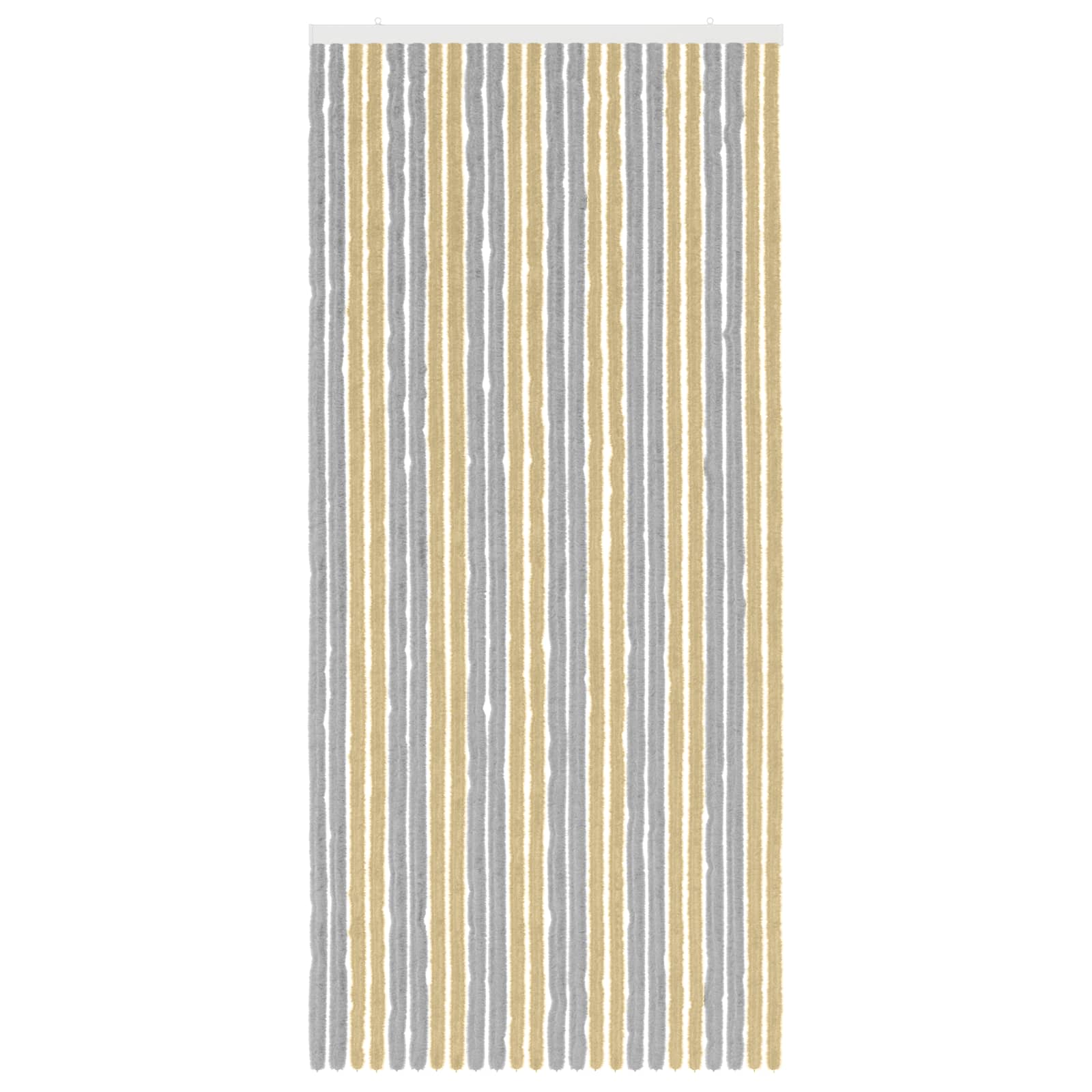 Cortina de insetos chenille cinza e bege 100 x 220 cm 100% PP