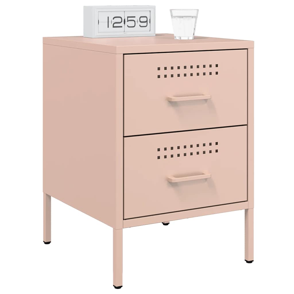 Mesa de cabeceira 36x39x50,5 cm aço rosa