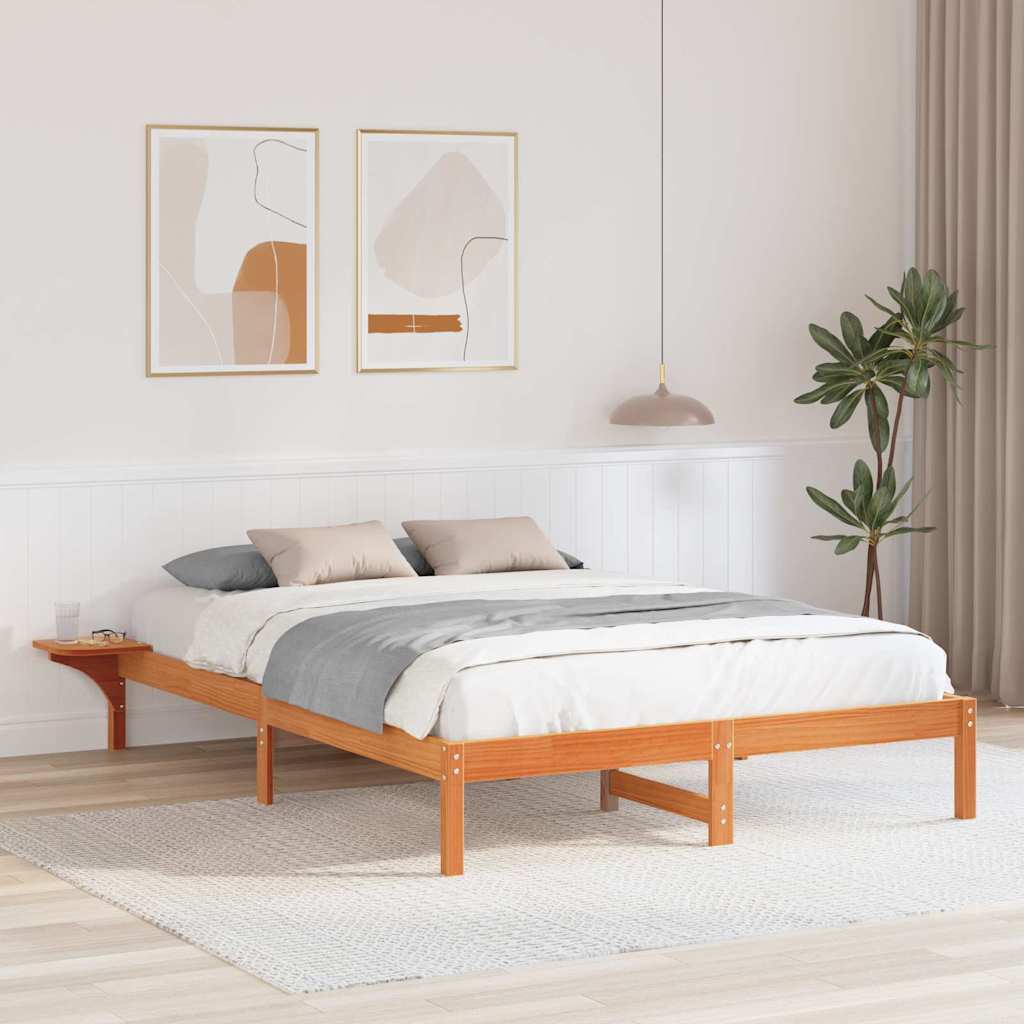 Estrutura da cama marrom cera 150 x 200 cm