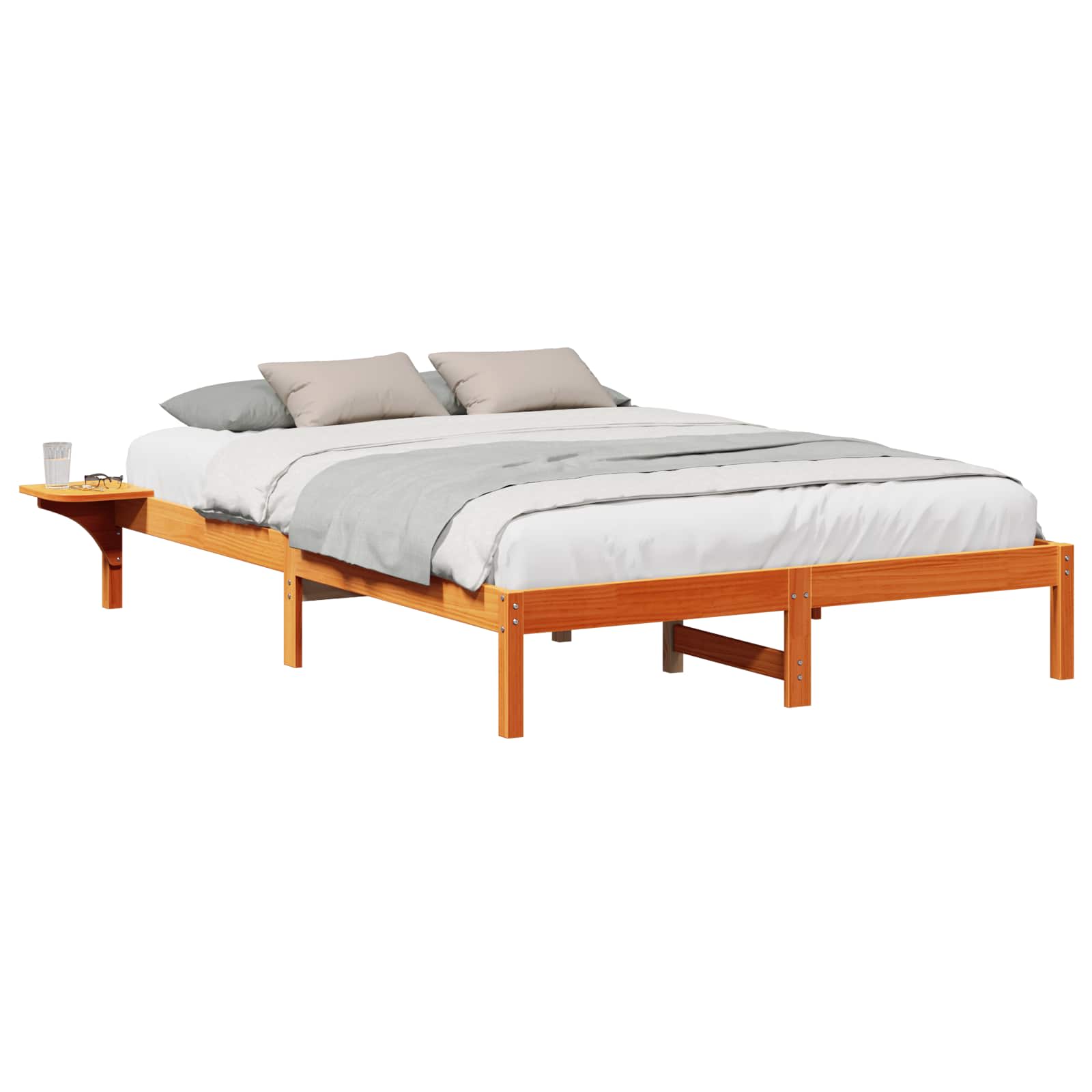 Estrutura da cama marrom cera 150 x 200 cm