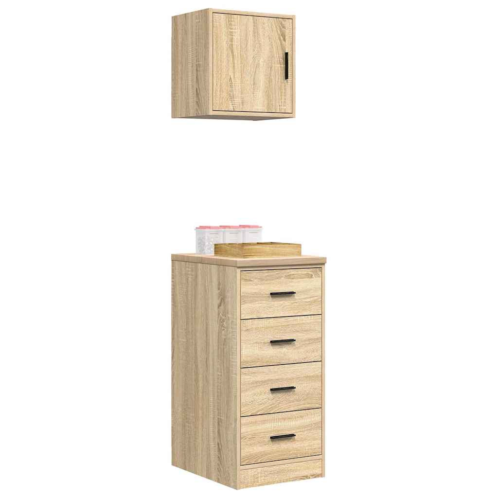 Armários de garagem 2pcs derivados de madeira carvalho sonoma