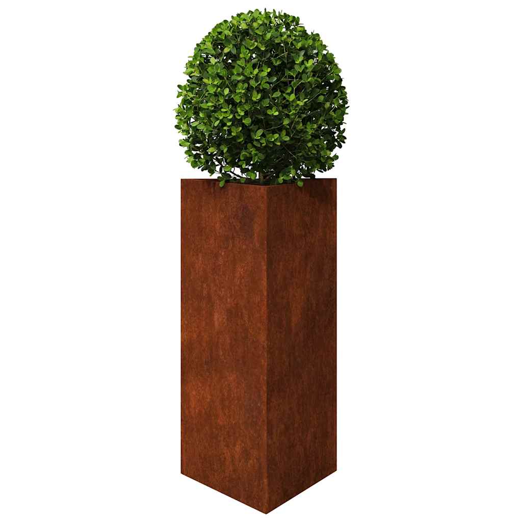 Vaso/floreira 2 pcs triangular 40x34,5x75 cm aço intempéries