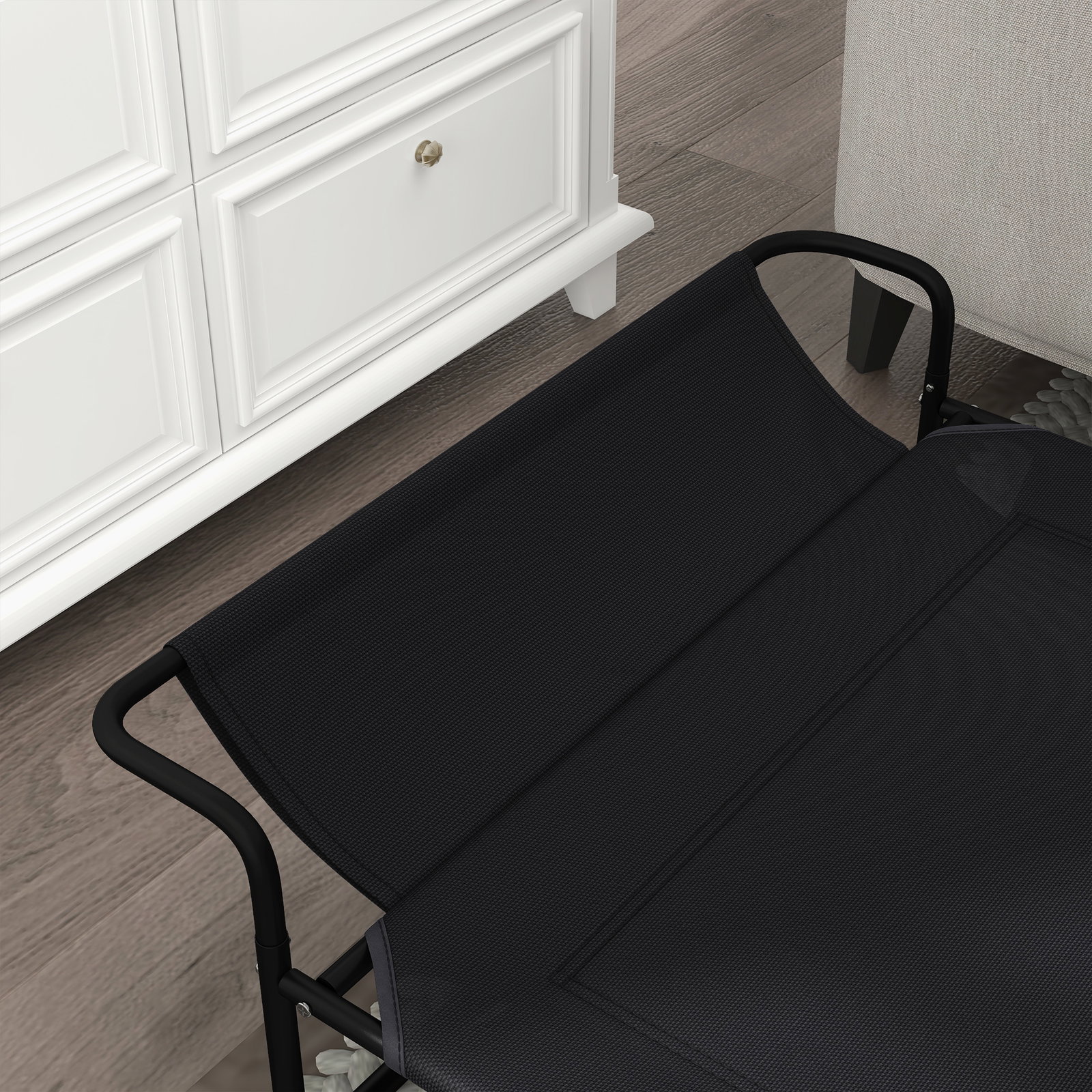Cama elevada para cães respirável para cães pequenos 106x81x33 cm tecido de textilene encosto inclinável estrutur