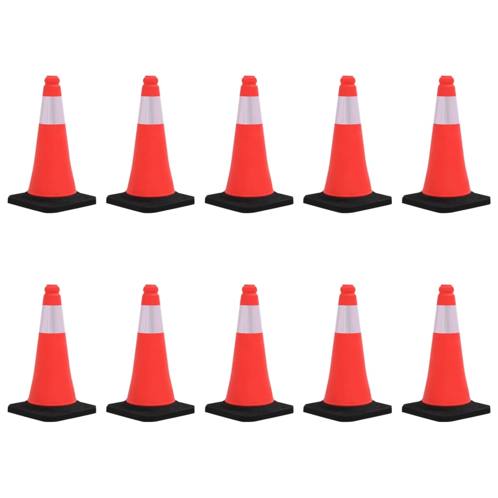 Cones de sinalização refletores com bases pesadas 10 pcs 50 cm
