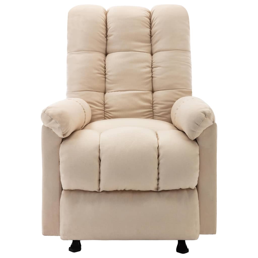 Poltrona de massagens reclinável tecido cor creme