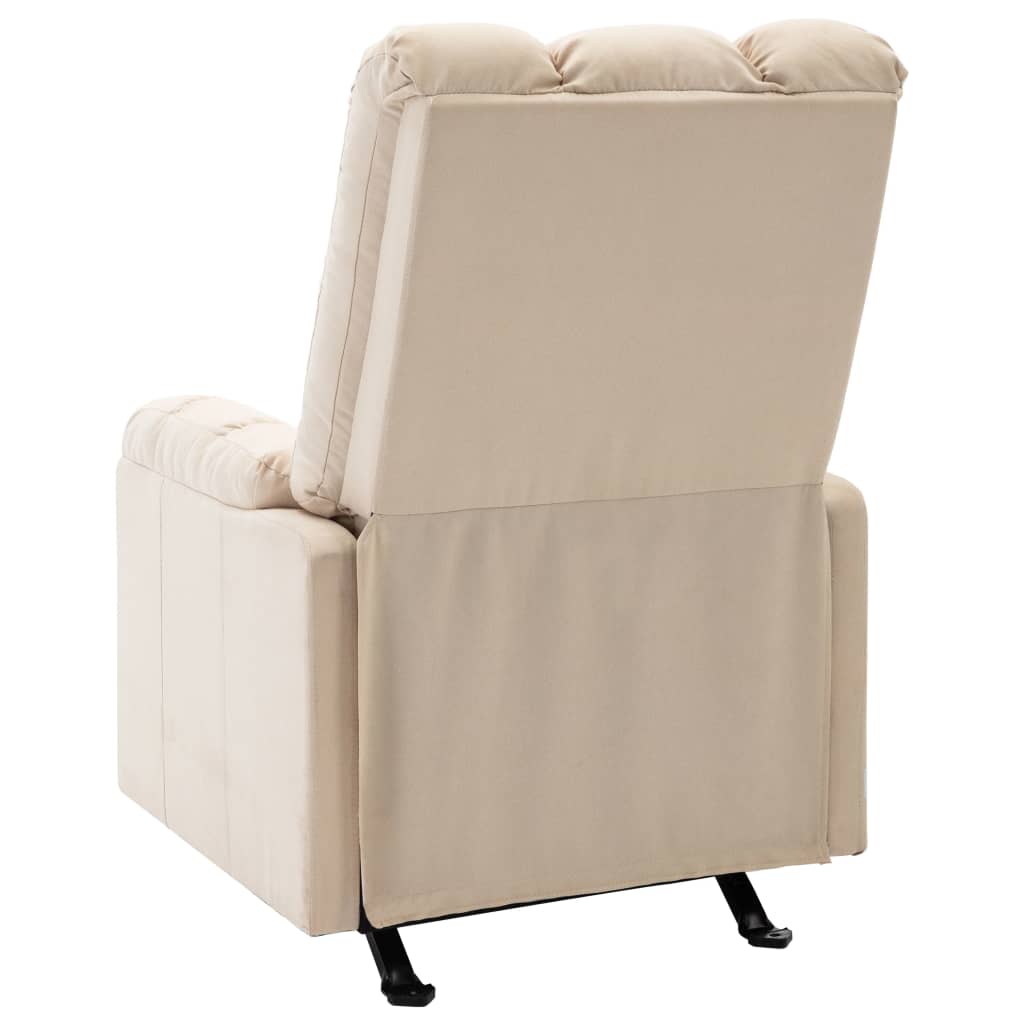 Poltrona de massagens reclinável tecido cor creme