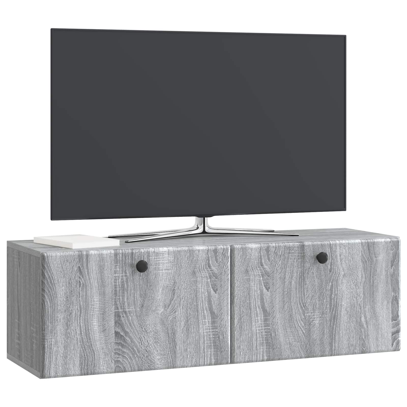 Gabinete de TV de parede 98 x 31 x 30 cm sonoma cinzento