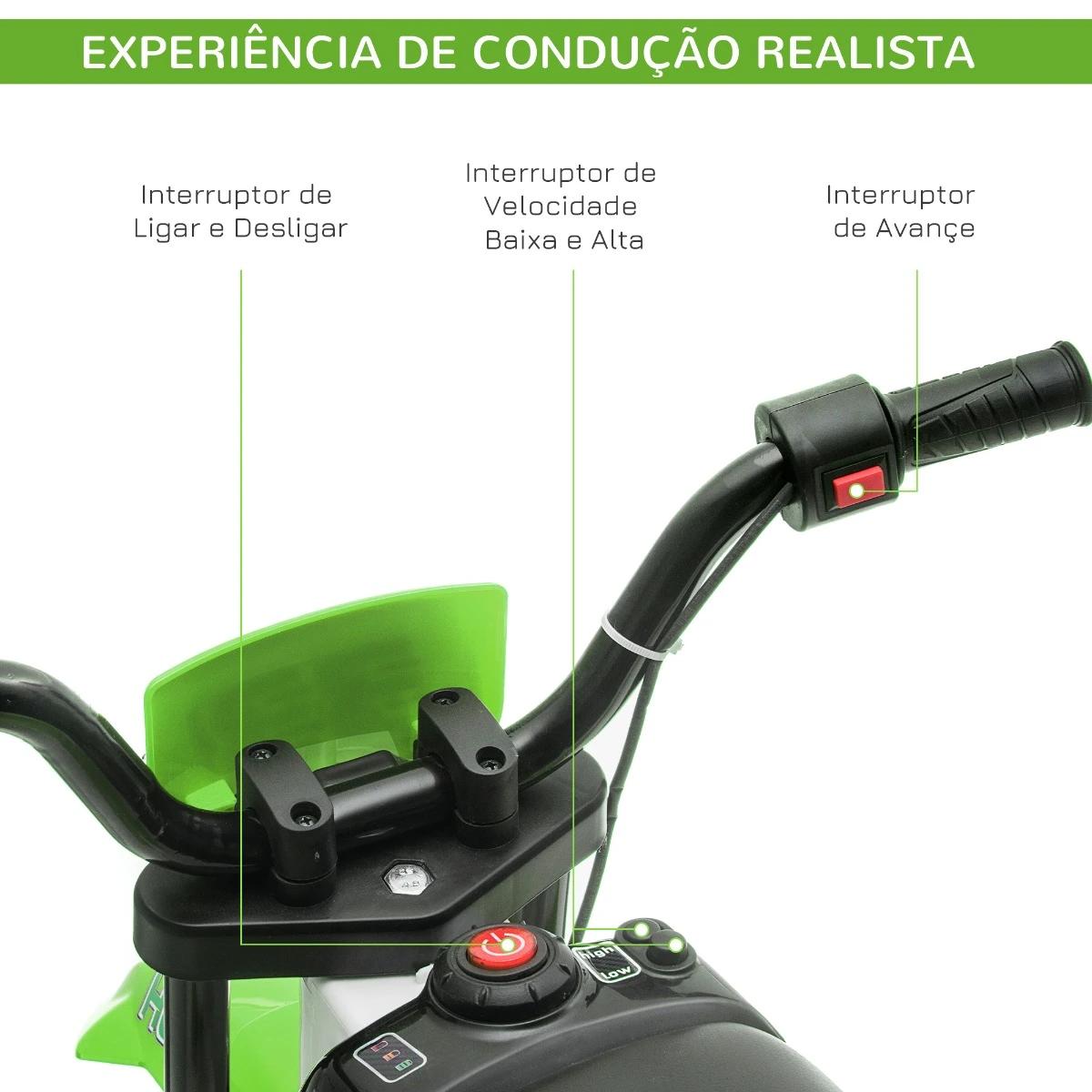 Mota Elétrica para Crianças acima de 3 Anos 12V Mota de Brinquedo Infantil com 2 Rodas de Equilíbrio Velocidade Máx. 8km/h Arran