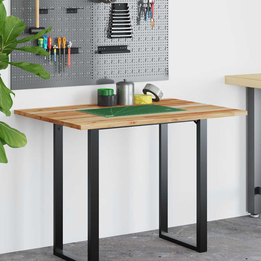 Tampo de secretária 100x80x2 cm acácia maciça acabamento a óleo