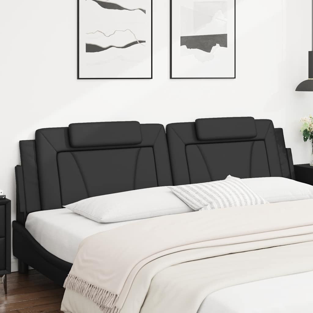 Almofadão de cabeceira viana 200 cm couro artificial preto