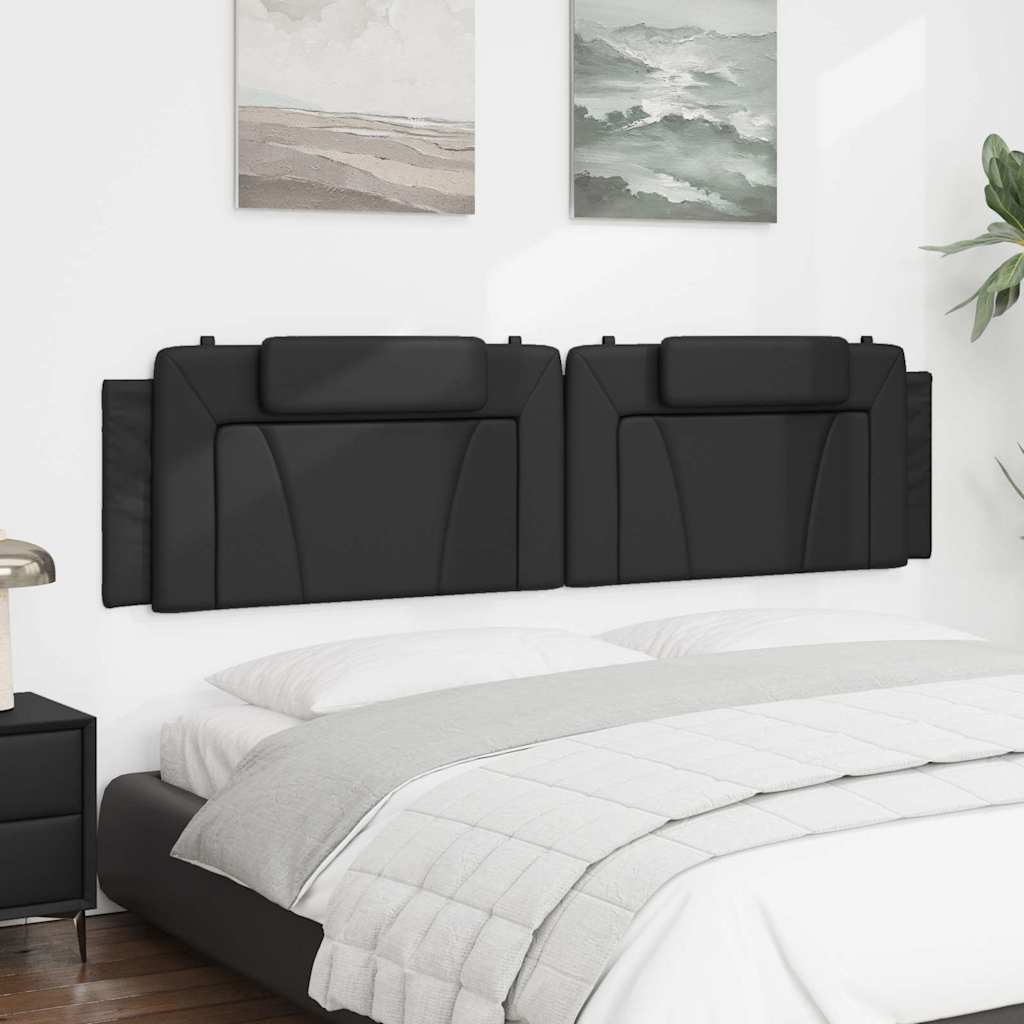 Almofadão de cabeceira viana 200 cm couro artificial preto