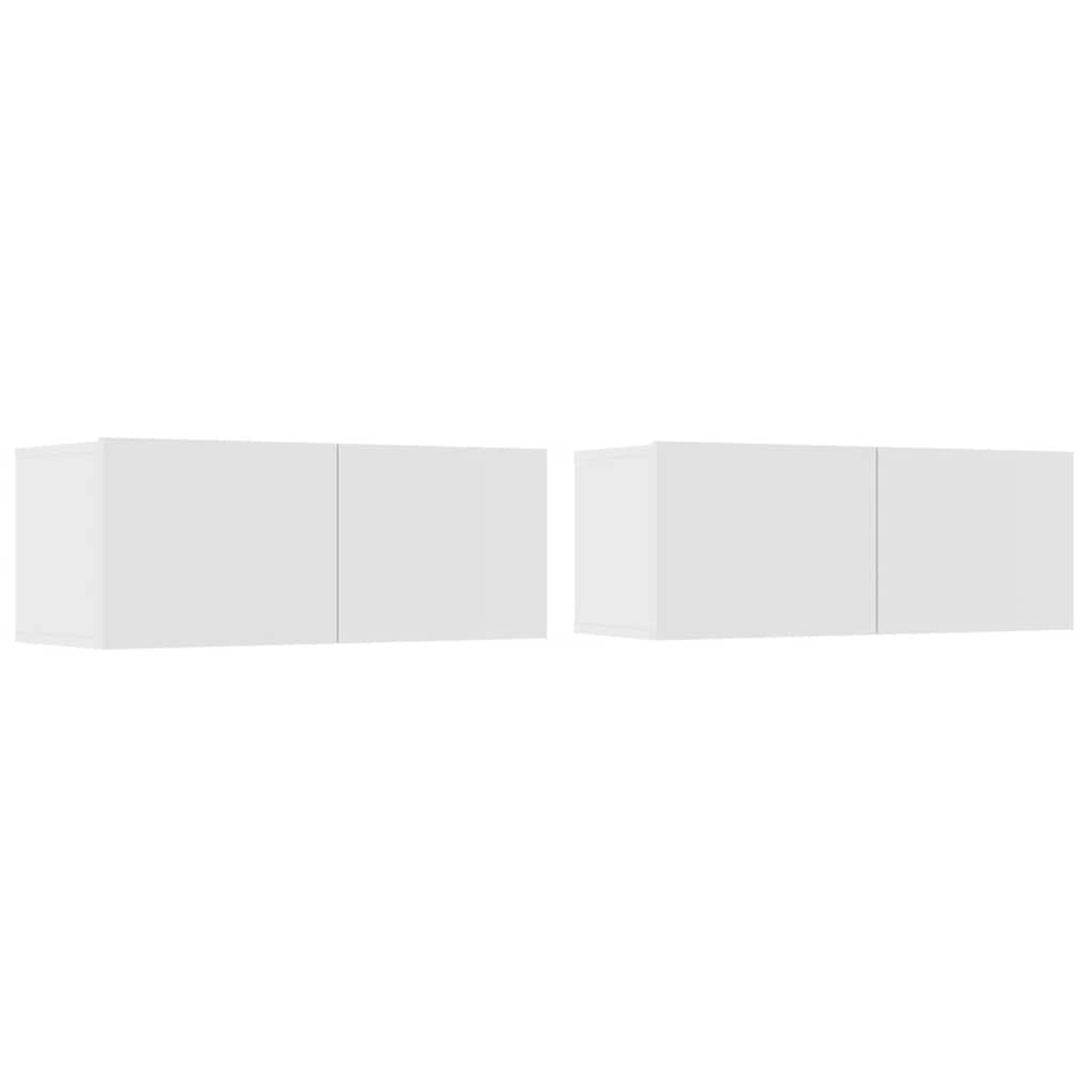 Móveis TV 2pcs 80x30x30cm derivados de madeira branco