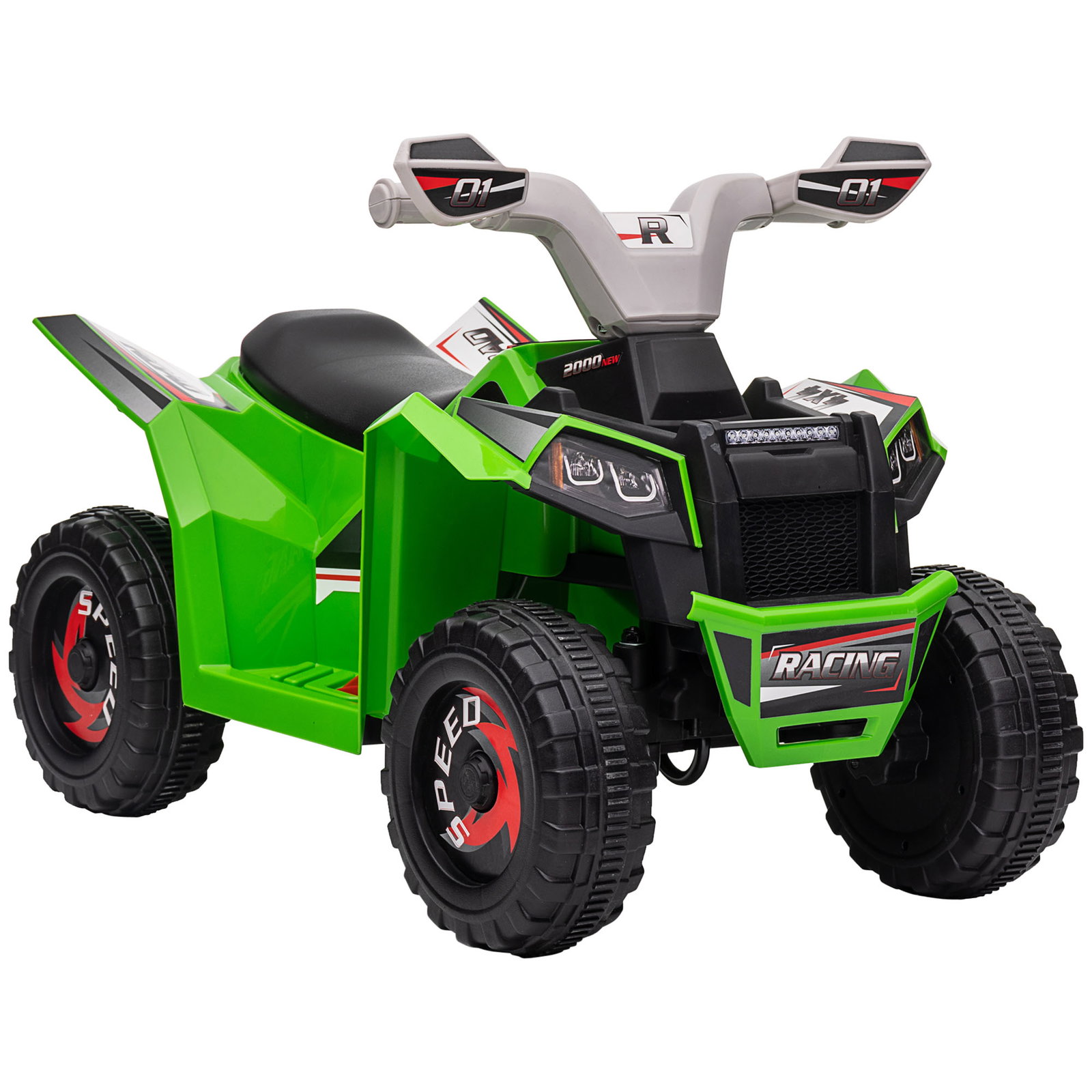 Quadriciclo elétrico para crianças veículo elétrico a bateria de 6v com velocidade de 2,5 km/h 70x41,5x48,5 cm verde