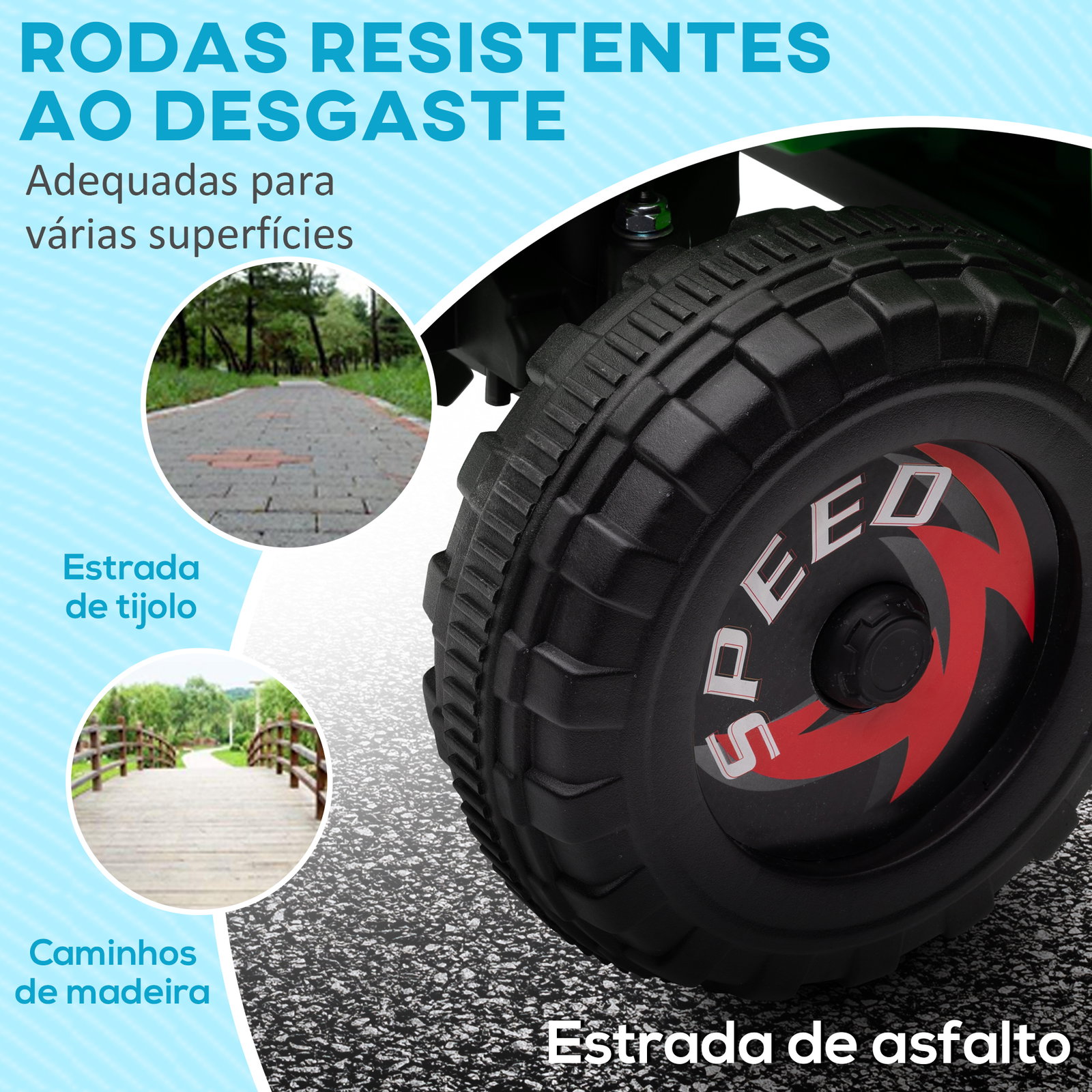 Quadriciclo elétrico para crianças veículo elétrico a bateria de 6v com velocidade de 2,5 km/h 70x41,5x48,5 cm verde