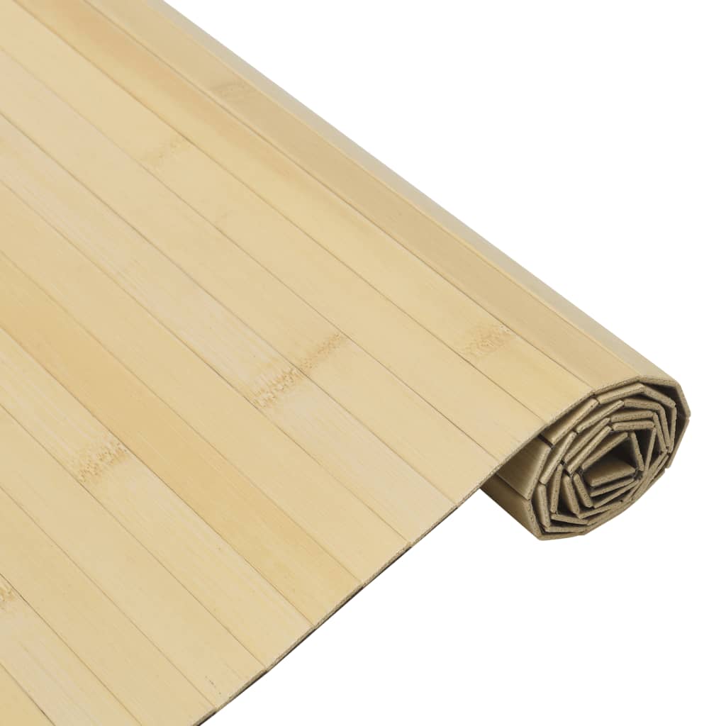 Tapete retangular 100x100 cm bambu cor natural clara