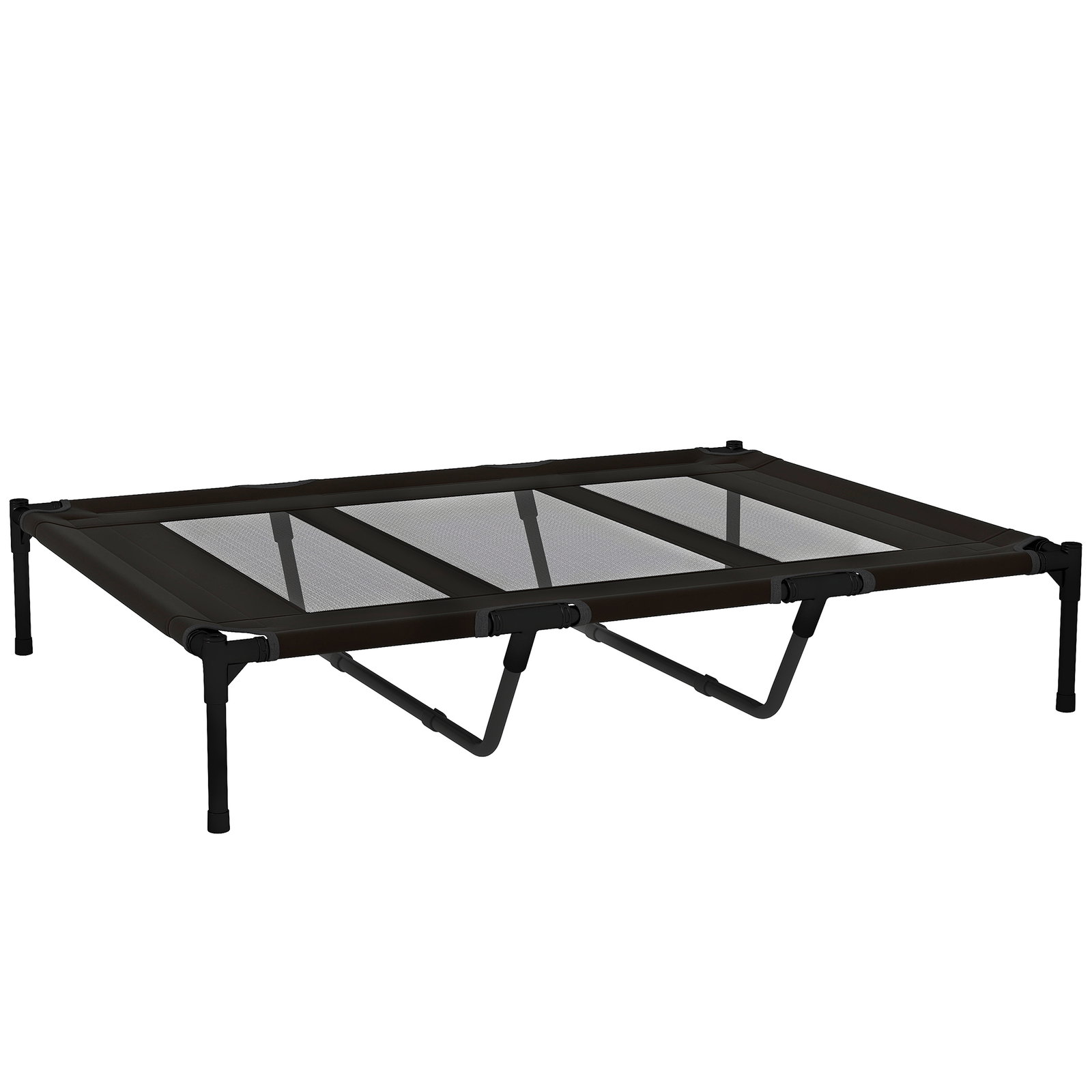Cama elevada para cães com tecido transpirável para dormir relaxar cama para animais de estimação 122x92x23 cm preto