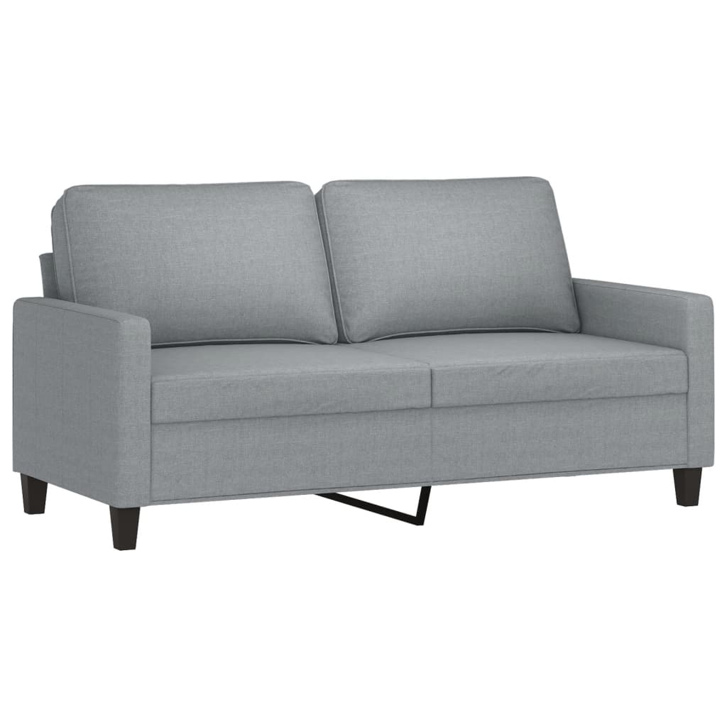 3 Pcs conjunto de sofás com almofadões tecido cinzento-claro