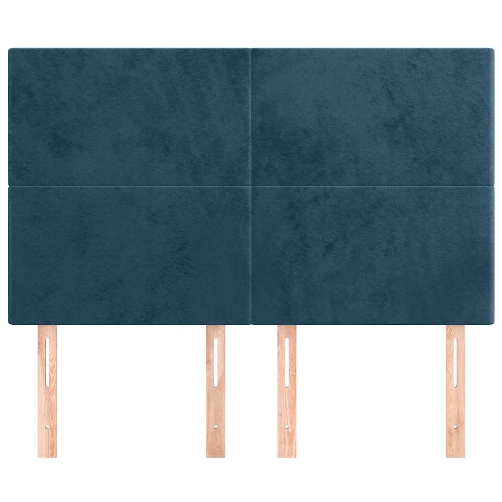 Cabeceira azul escuro 144x5x118/128 cm veludo