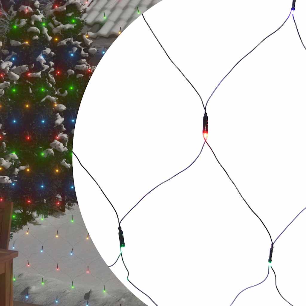 Rede luzes de natal 3x3 m 306 luzes LED int/ext colorido