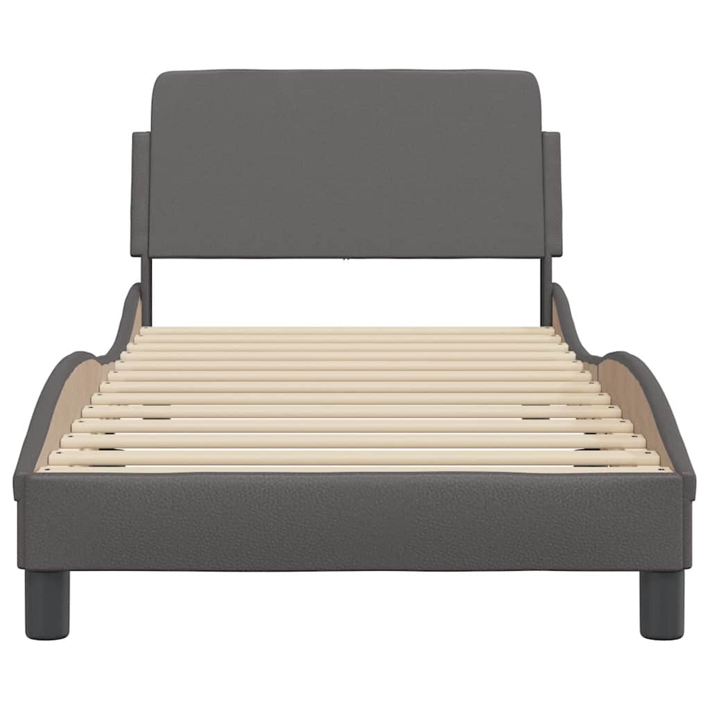 Estrutura de cama dover couro artificial 80x200 cm cinzento