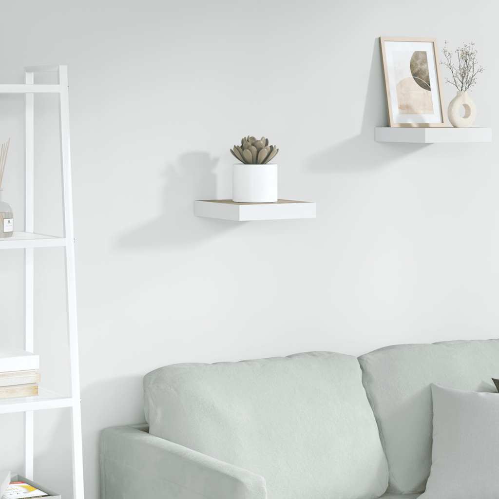 Prateleira parede suspensa 23x23,5x3,8 cm MDF carvalho e branco