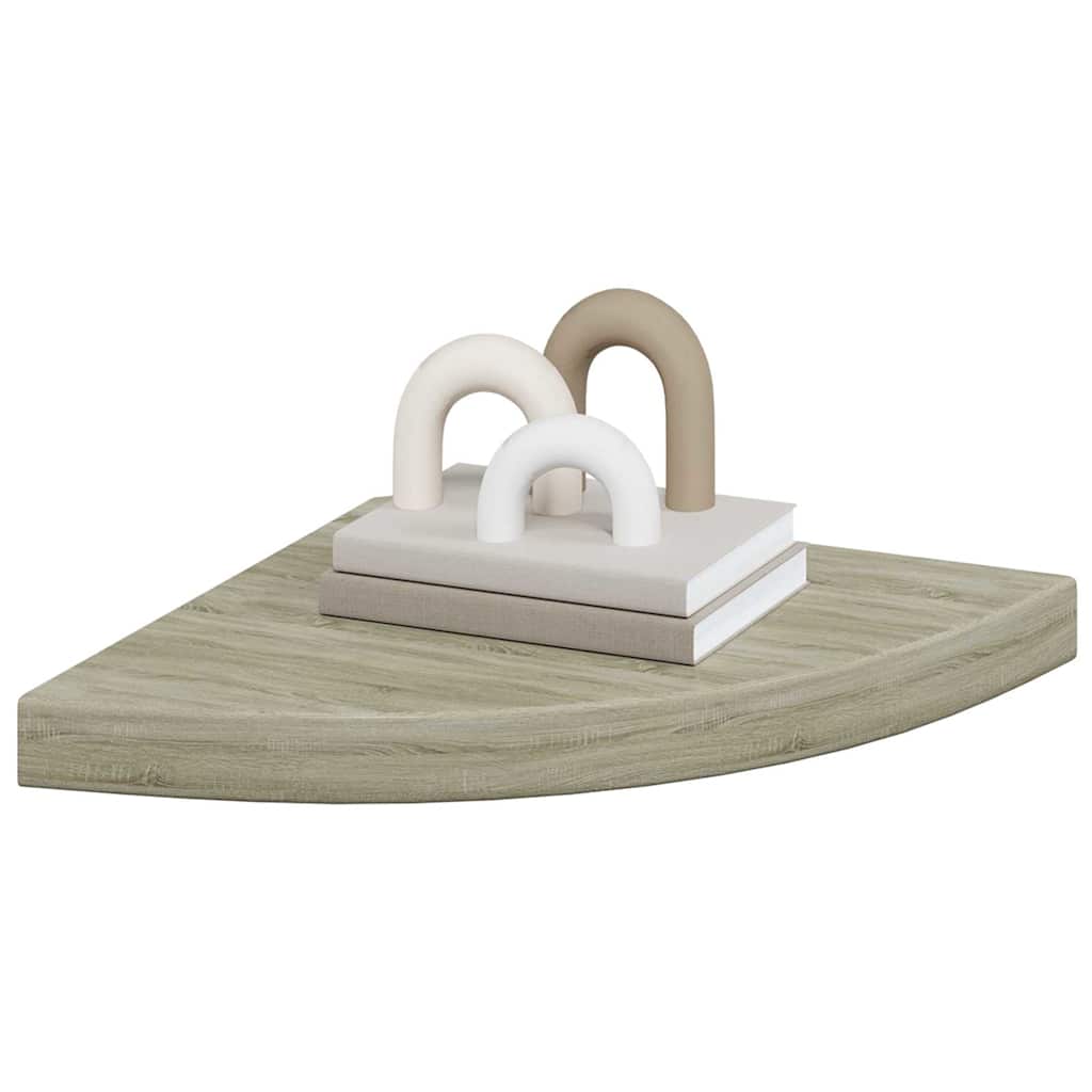 Prateleiras canto suspensas 2 pcs 35x35x3,8cm MDF cor carvalho