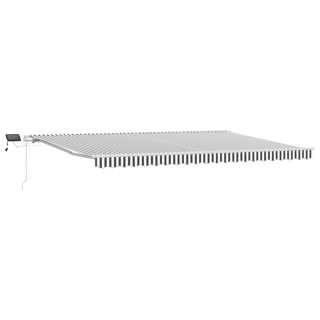 Toldo retrátil manual com LED 500x300 cm antracite/branco