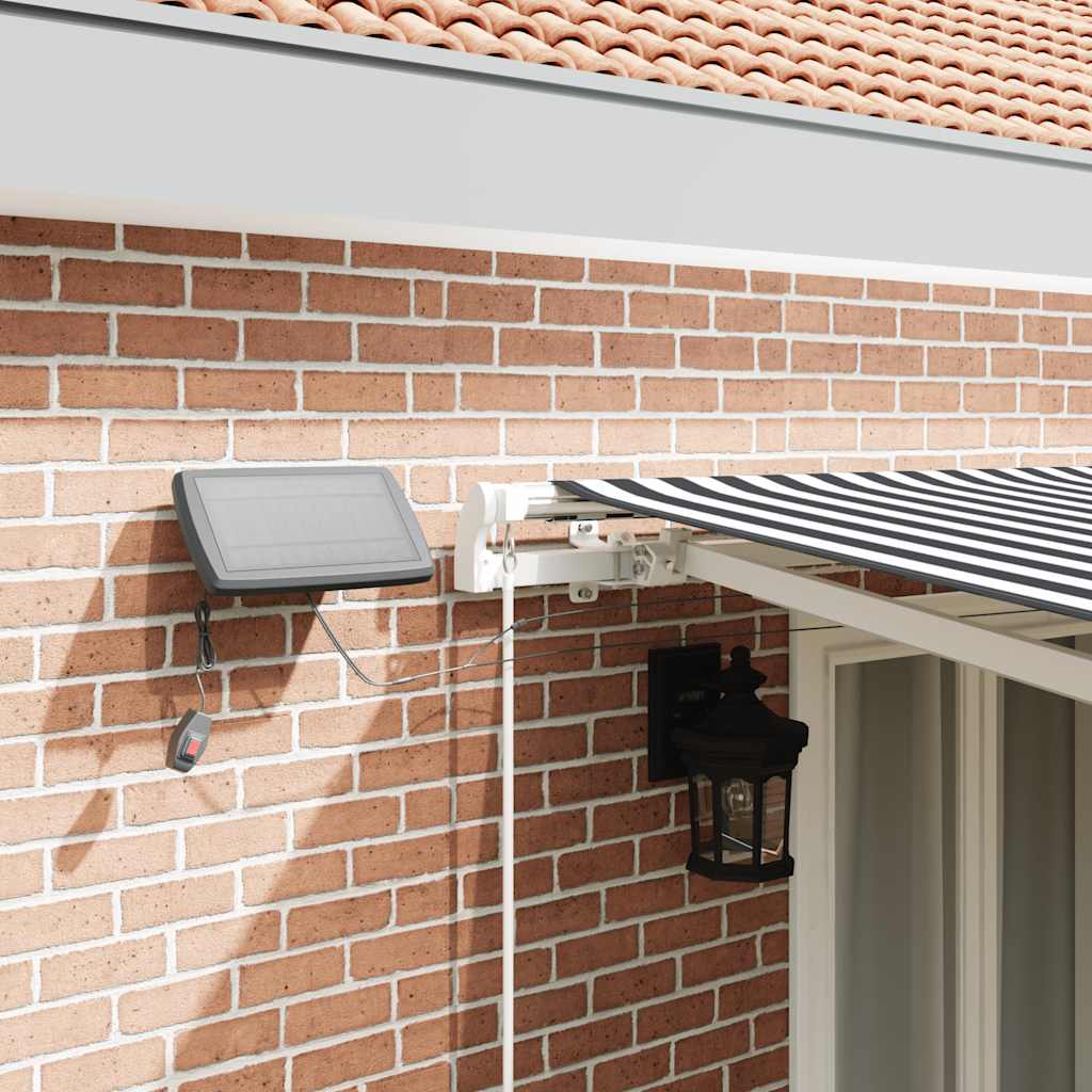 Toldo retrátil manual com LED 500x300 cm antracite/branco