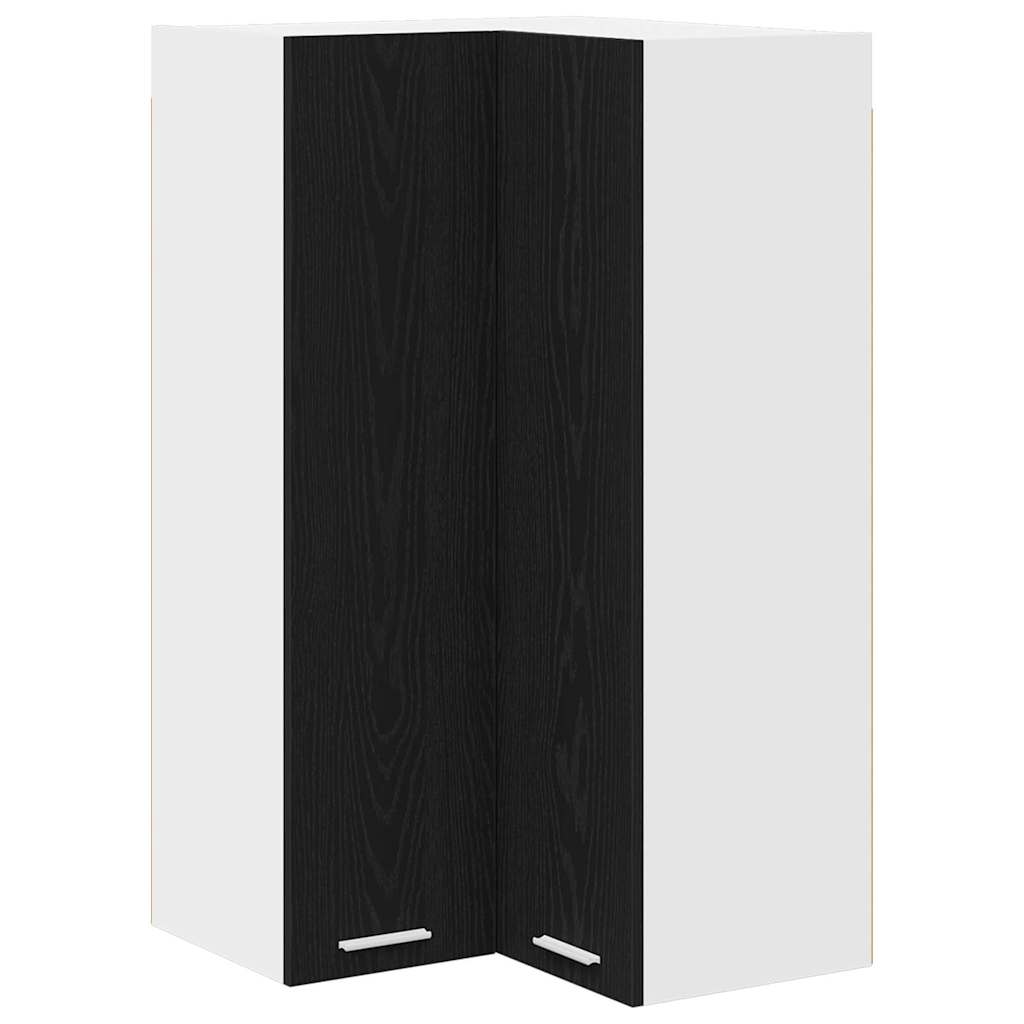 Armário suspenso carvalho preto e branco 57 x 57 x 100 cm