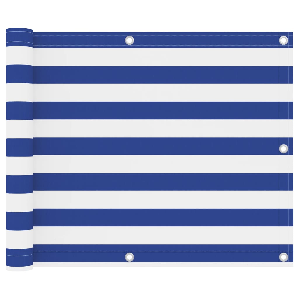 Tela de varanda 75x400 cm tecido oxford branco e azul