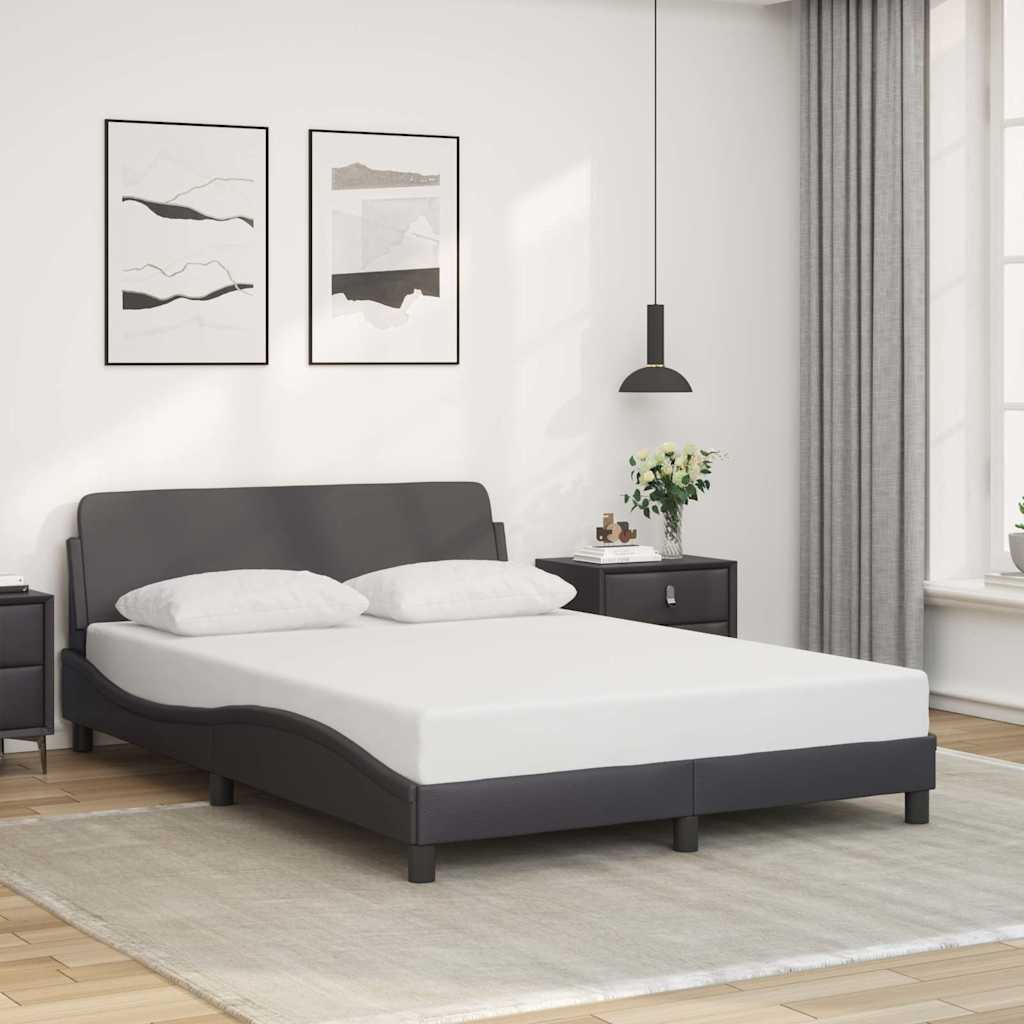 Estrutura de cama dover 140x200cm couro artificial cinzento