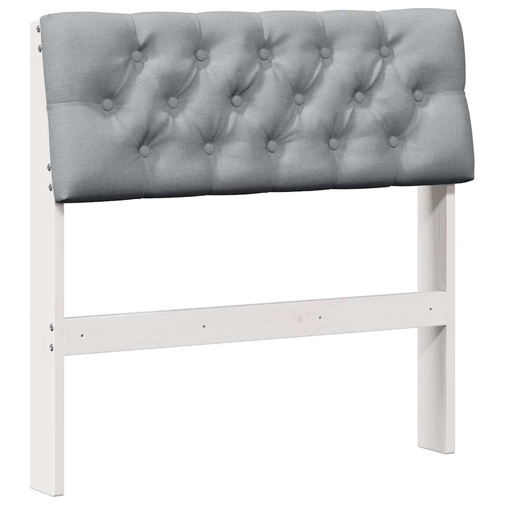 Cabeceira estofada cinzento-claro 75 cm