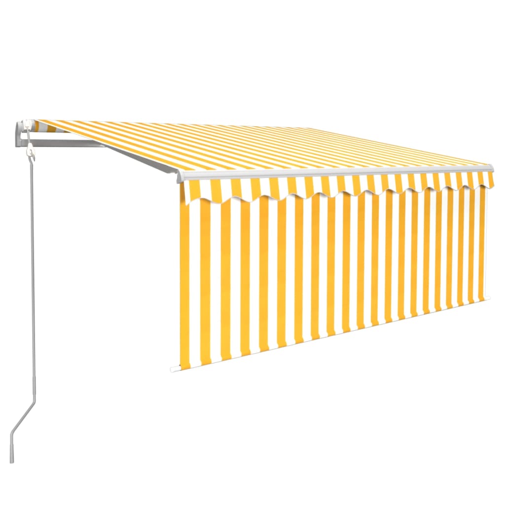 Toldo retrátil automático com estore 3,5x2,5 m amarelo e branco