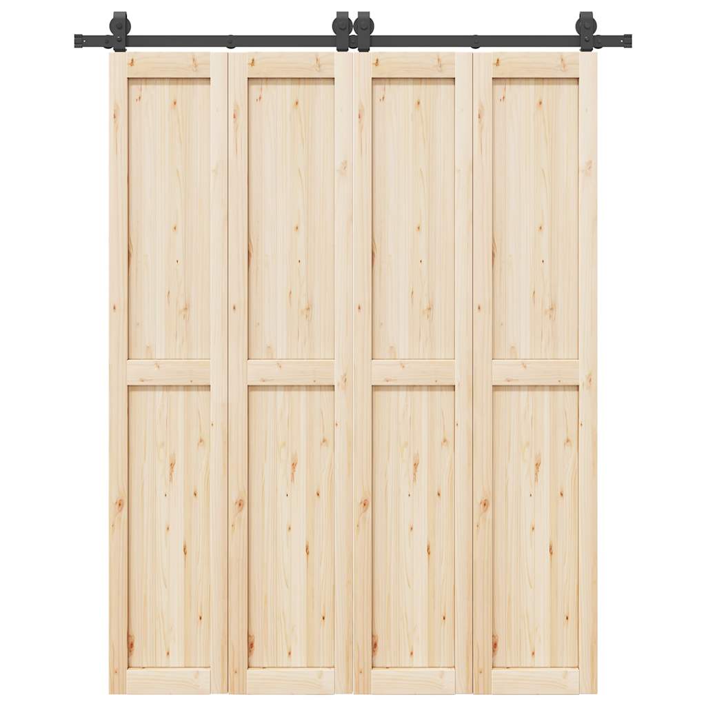 Kit de ferragens para porta deslizante 183 cm aço preto