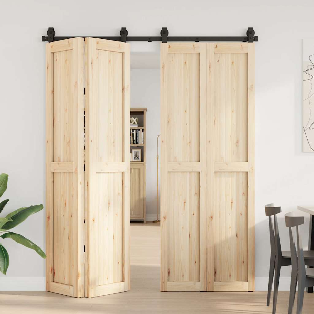 Kit de ferragens para porta deslizante 183 cm aço preto