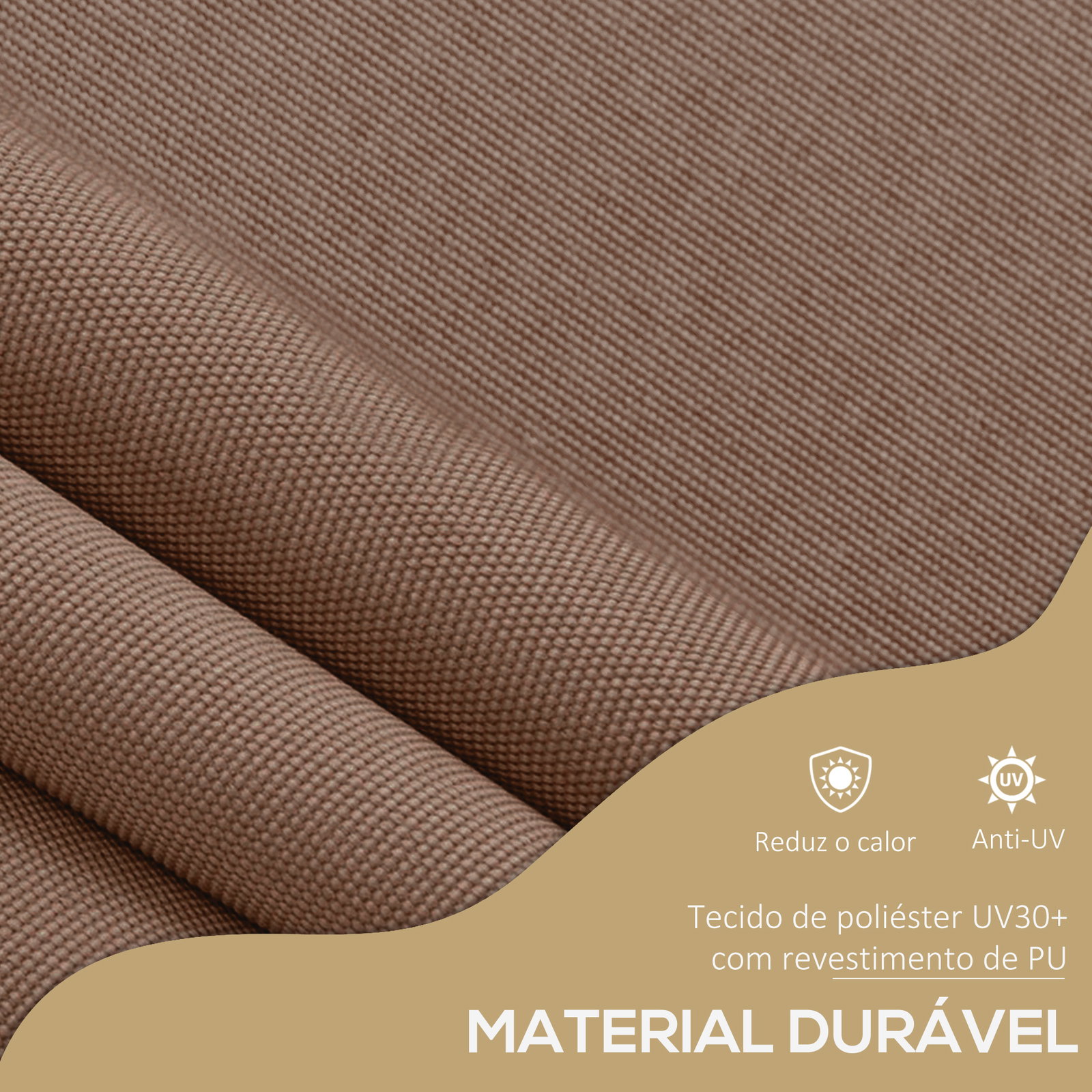 Toldo manual retrátil com manivela 300x120x210-300 cm com altura ajustável impermeável para jardim varanda marrom