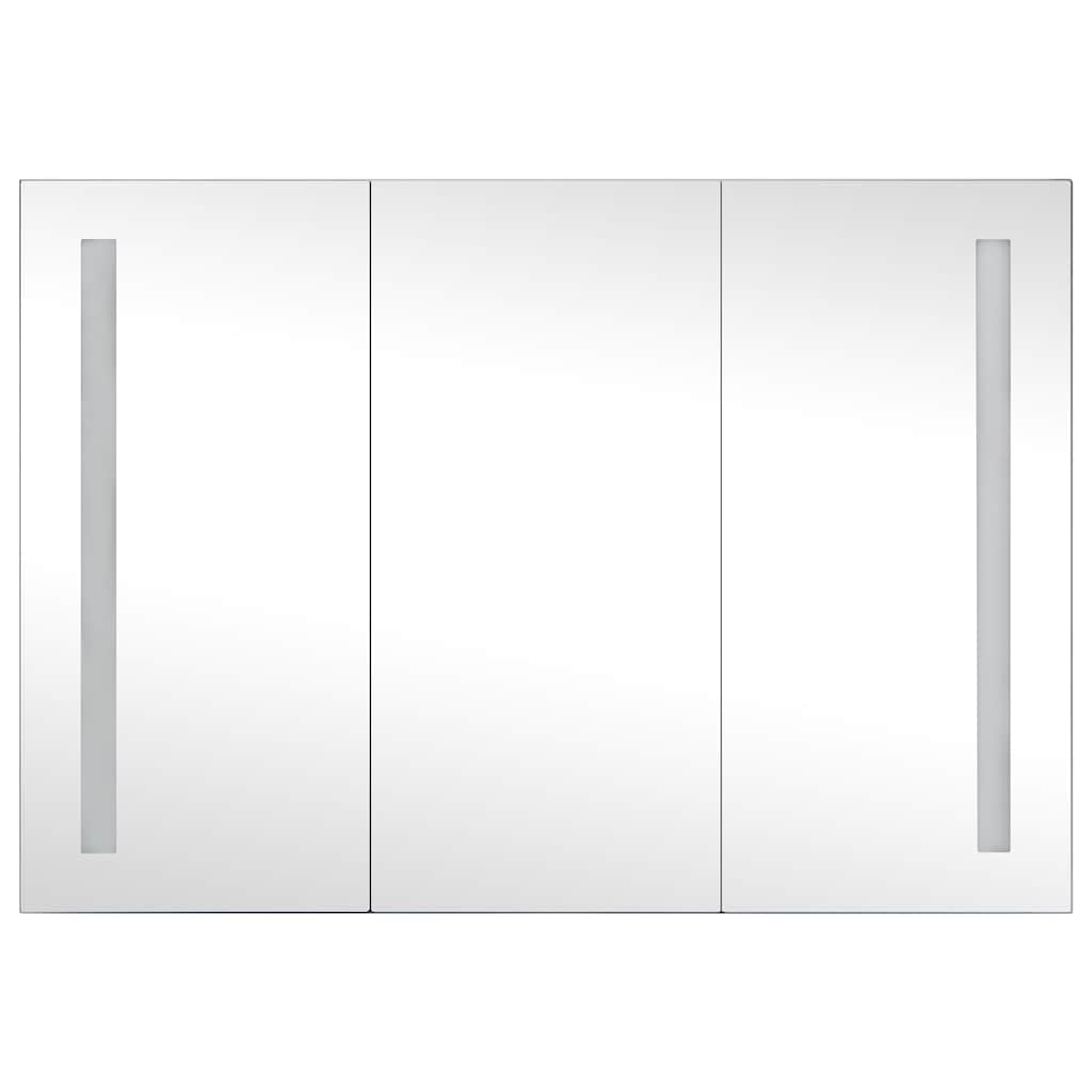 Armário espelhado para casa de banho com LED 89x14x62 cm