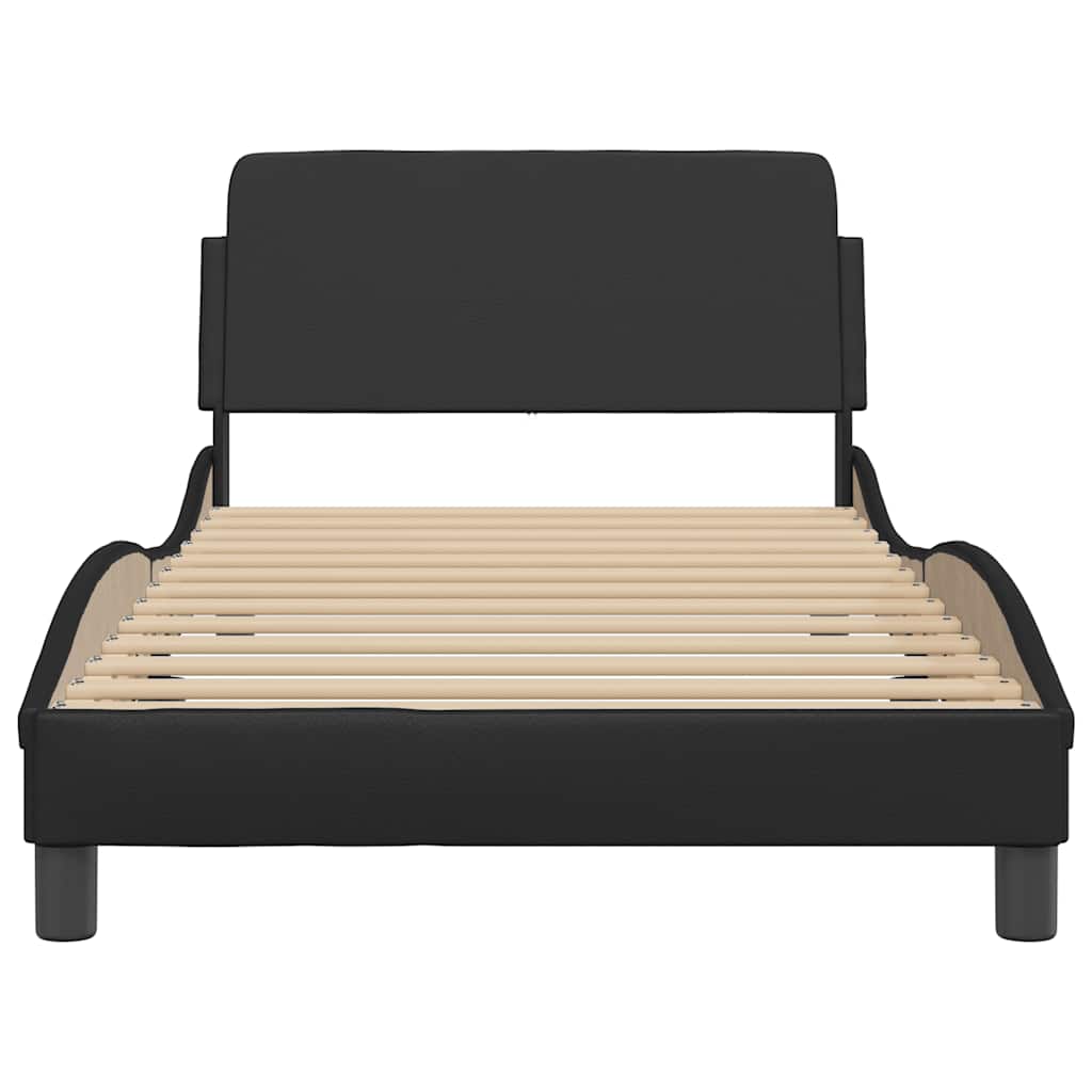 Estrutura de cama dover 100x200 cm couro artificial preto