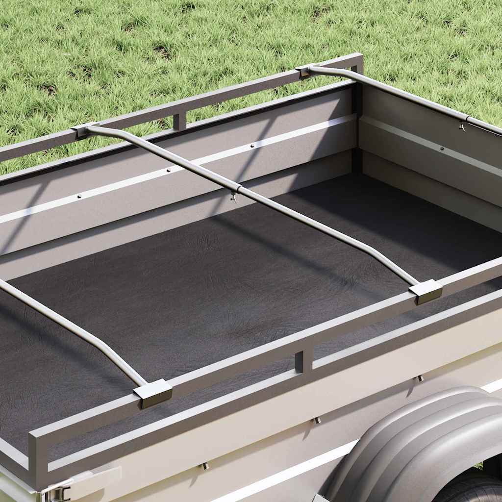 Suporte de lona para reboques 2 prateado 102-155 cm alumínio